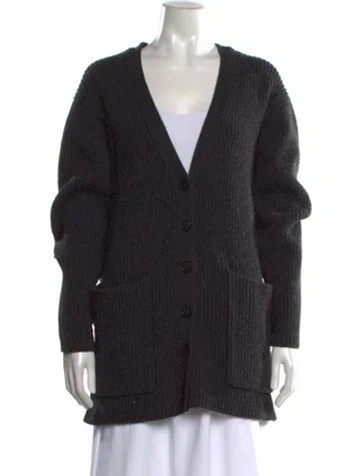 Pre-owned Totême Wool V-neck Sweater In Black