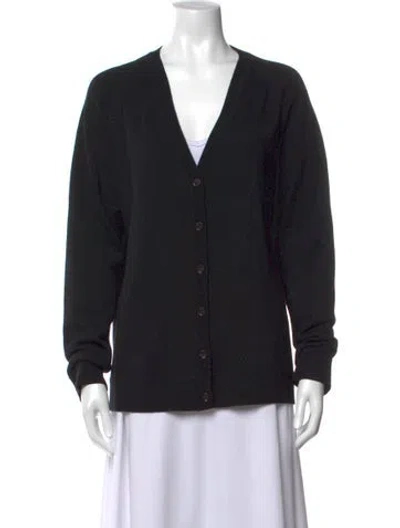 Pre-owned Totême Wool V-neck Sweater In Black