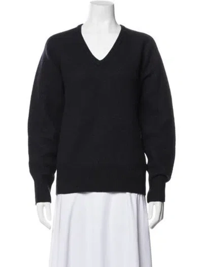 Pre-owned Totême Wool V-neck Sweater In Black