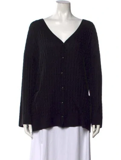 Pre-owned Totême Wool V-neck Sweater In Black