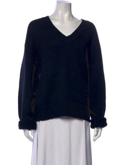 Pre-owned Totême Wool V-neck Sweater In Black