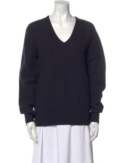 Pre-owned Totême Wool V-neck Sweater In Blue