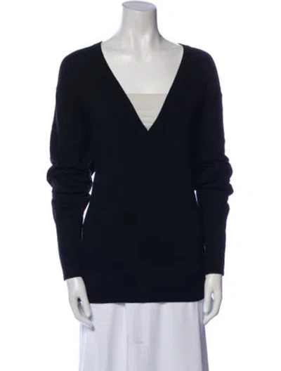 Pre-owned Totême Wool V-neck Sweater In Blue