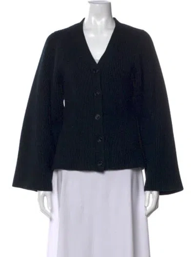 Pre-owned Totême Wool V-neck Sweater In Blue
