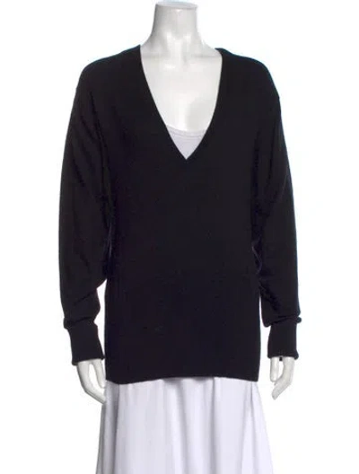 Pre-owned Totême Wool V-neck Sweater In Blue
