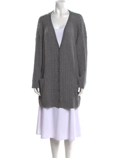 Pre-owned Totême Wool V-neck Sweater In Gray