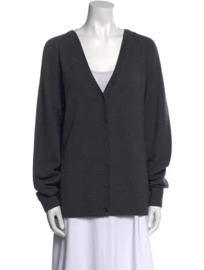 Pre-owned Totême Wool V-neck Sweater In Gray