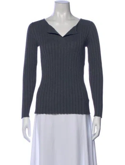 Pre-owned Totême Wool V-neck Sweater In Gray