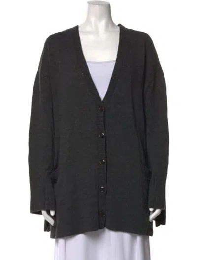 Pre-owned Totême Wool V-neck Sweater In Grey
