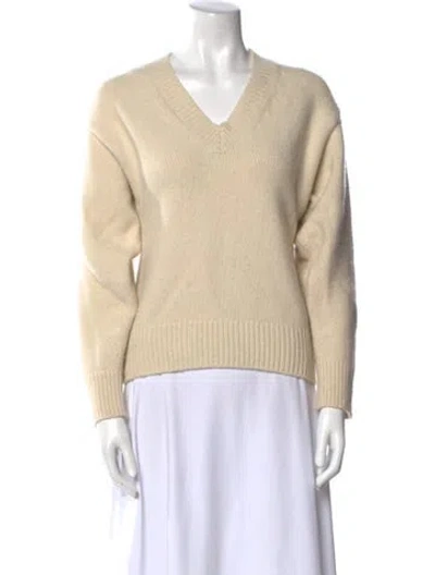 Pre-owned Totême Wool V-neck Sweater In Neutral