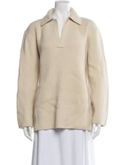 Pre-owned Totême Wool V-neck Sweater In Neutral