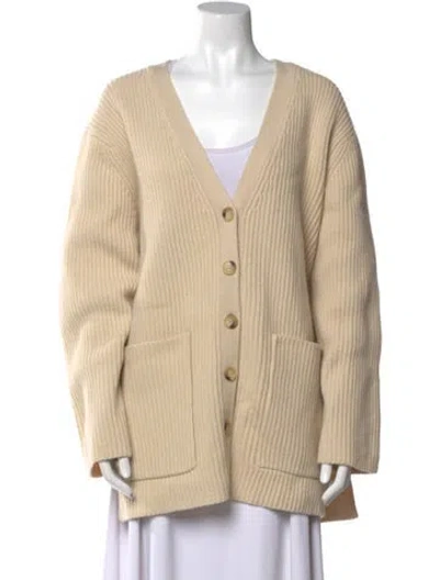 Pre-owned Totême Wool V-neck Sweater In Neutral