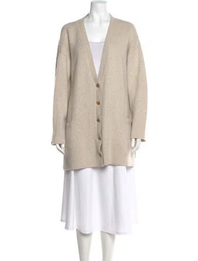 Pre-owned Totême Wool V-neck Sweater In Neutral