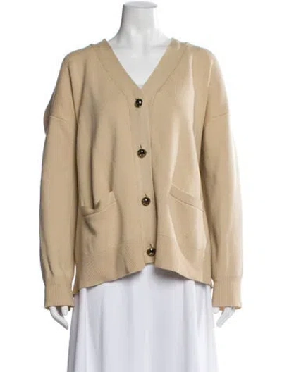 Pre-owned Totême Wool V-neck Sweater In Neutral