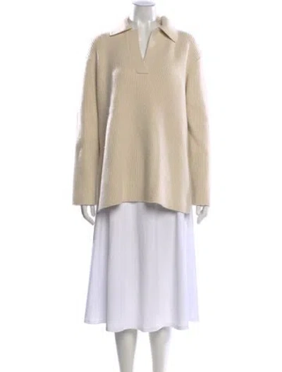 Pre-owned Totême Wool V-neck Sweater In Neutral