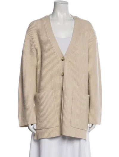 Pre-owned Totême Wool V-neck Sweater In Neutral