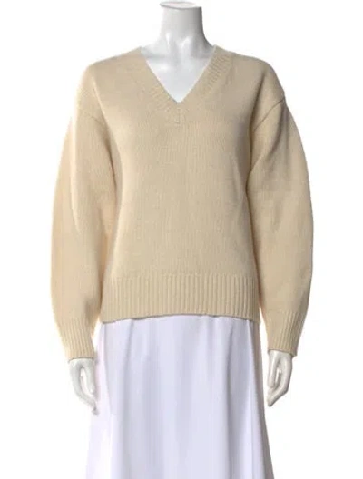 Pre-owned Totême Wool V-neck Sweater In Neutral