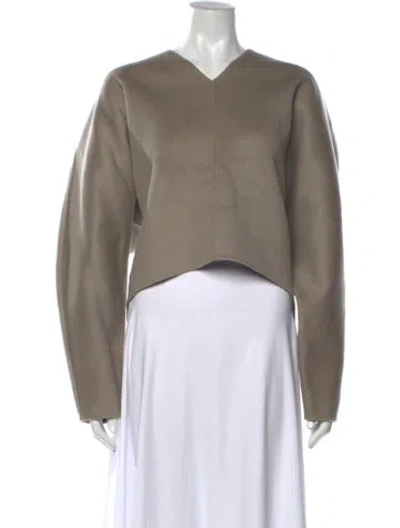 Pre-owned Totême Wool V-neck Sweater In Neutrals
