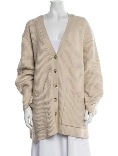 Pre-owned Totême Wool V-neck Sweater In Neutrals