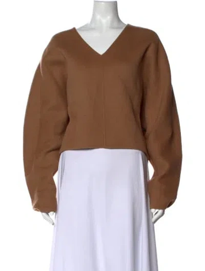 Pre-owned Totême Wool V-neck Sweater W/ Tags In Neutral