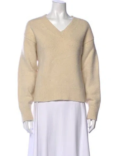 Pre-owned Totême Wool V-neck Sweater In Yellow