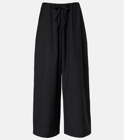 Totême Wool Wide-leg Pants In Black