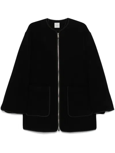 Totême Toteme Wool Zipped Jacket In Black