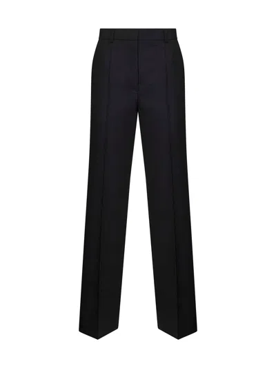 Totême Straight Pants In Wool-blend Fabric In Black