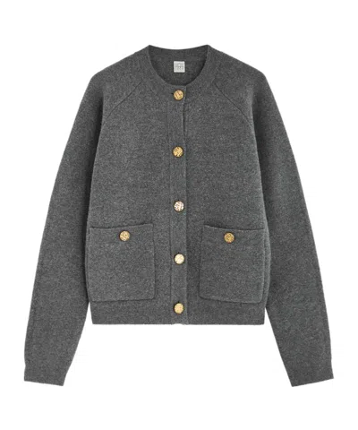 Totême Wool-blend Cardigan In Gray
