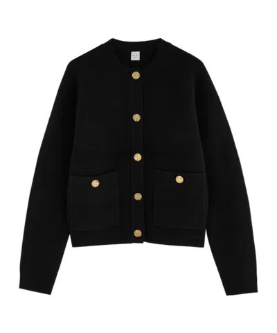 Totême Wool-blend Cardigan In Black