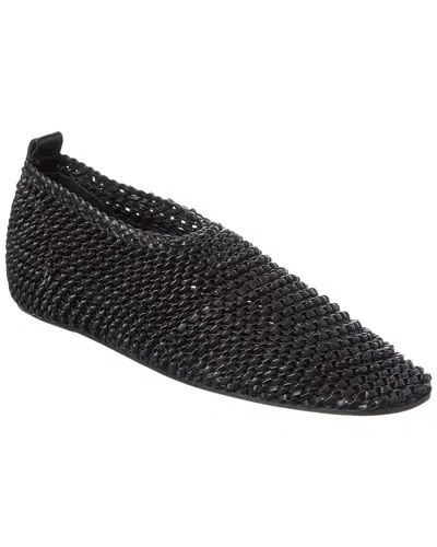 Totême Toteme Woven Leather Ballerina Flat In Black
