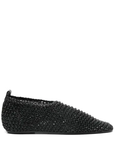 Totême Toteme Woven Leather Ballerinas Shores Shoes In Black