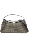Totême Woven Leather Top Handle Bag In Black