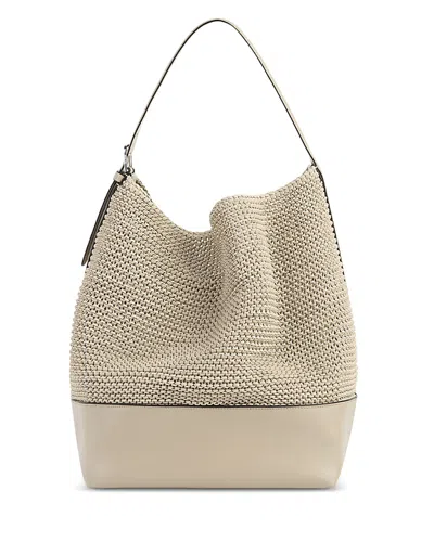 Totême Belted Woven Leather Tote Fawn In Neutral