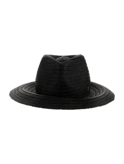 Pre-owned Totême Woven Panama Sun Hat In Black