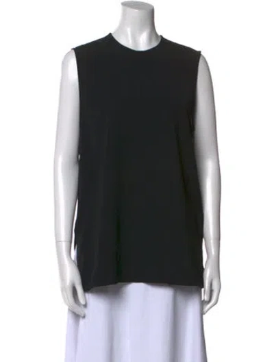 Pre-owned Totême Woven Stripe Crew Neck Top In Black