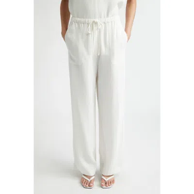 Totême Toteme Woven Stripe Drawstring Trousers In White