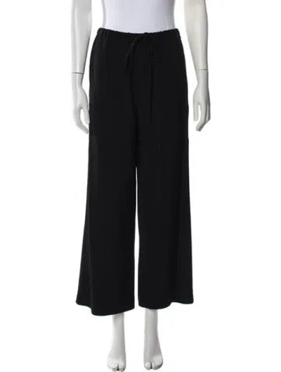 Pre-owned Totême Woven Stripe Drawstring Trousers Wide Leg Pants In Blue