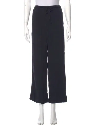 Pre-owned Totême Woven Stripe Drawstring Wide Leg Pants In Blue