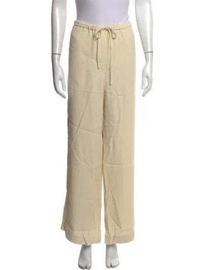Pre-owned Totême Woven Stripe Drawstring Wide Leg Pants In Neutral