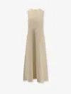 Totême Woven Stripes Viscose Long Dress In White