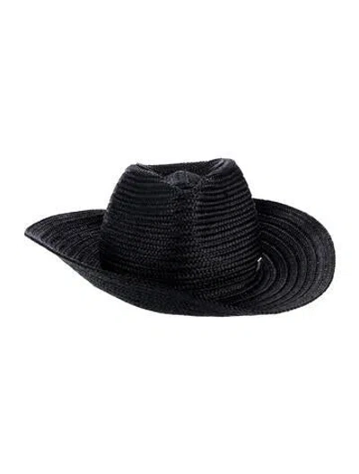 Pre-owned Totême Woven Sun Hat In Black