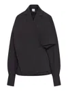 Totême Asymmetric Wrap Blouse In Black