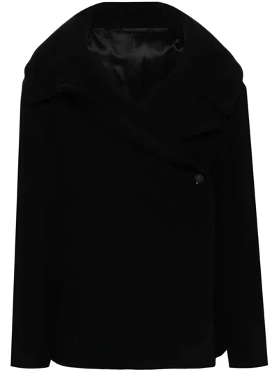 Totême Wrap Felted Jacket In Black