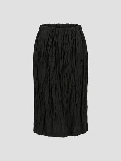 Totême Toteme Wrinkled Cotton Mini Skirt In Green