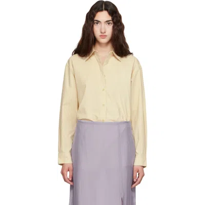 Totême Yellow Classic Tumbled Shirt In Brown