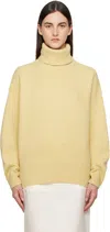 Totême Double-knit Wool-cashmere Turtleneck Top In Soft Yellow 267