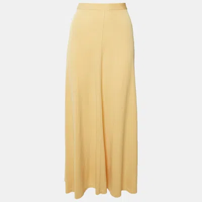 Pre-owned Totême Yellow Fluid Jersey Midi Skirt L