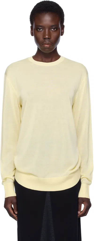 Totême Yellow Long-sleeve Knit T-shirt In White