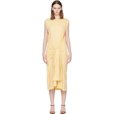 Totême Yellow Tie-waist Jersey Midi Dress